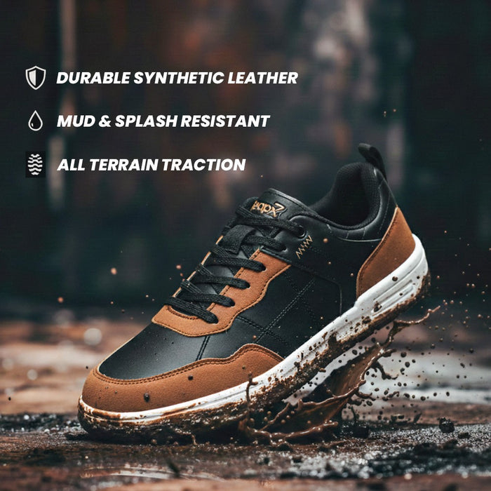 Leap7X Black Casual Lacing Sneakers For Men Noblestepe By Liberty