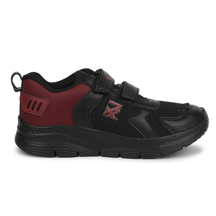 Leap7X Black Sports Non Lacing Walking Shoes For Kids Primek 6 By Liberty