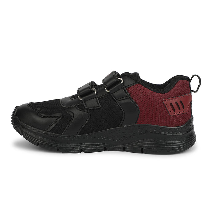 Leap7X Black Sports Non Lacing Walking Shoes For Kids Primek 6 By Liberty