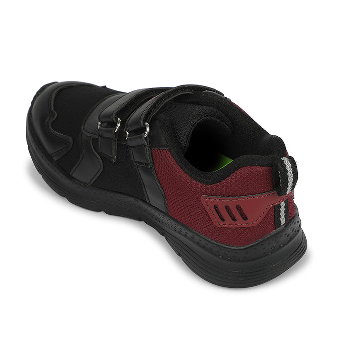 Leap7X Black Sports Non Lacing Walking Shoes For Kids Primek 6 By Liberty