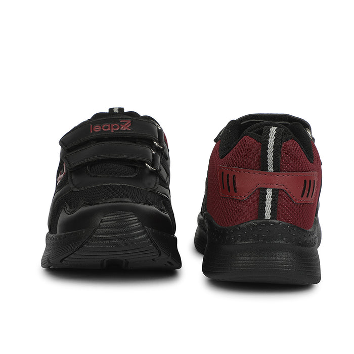 Leap7X Black Sports Non Lacing Walking Shoes For Kids Primek 6 By Liberty