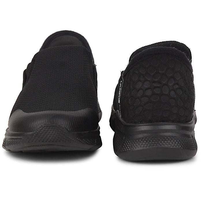 Leap7x Black Sports Non Lacing Walking Shoes For Women EZZAR-L1 By Liberty