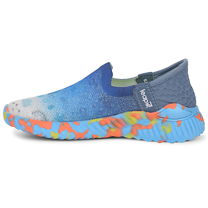 Leap7x Blue Sports Non Lacing Walking Shoes For Kids NITKID-13 By Liberty