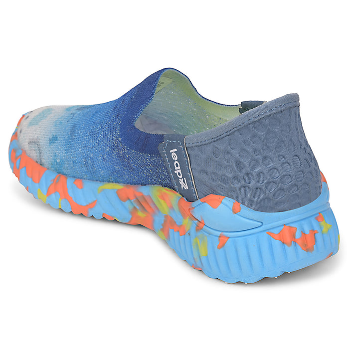 Leap7x Blue Sports Non Lacing Walking Shoes For Kids NITKID-13 By Liberty
