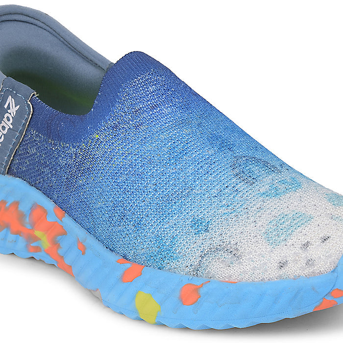 Leap7x Blue Sports Non Lacing Walking Shoes For Kids NITKID-13 By Liberty