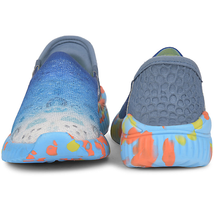 Leap7x Blue Sports Non Lacing Walking Shoes For Kids NITKID-13 By Liberty