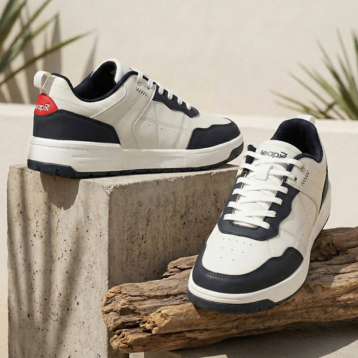 Leap7X Navy Blue Casual Lacing Sneakers For Men Noblestepe By Liberty