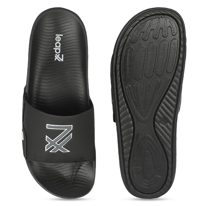 Leap7x NITWALK-5 Black Casual Slip on Sliders for Men by Liberty