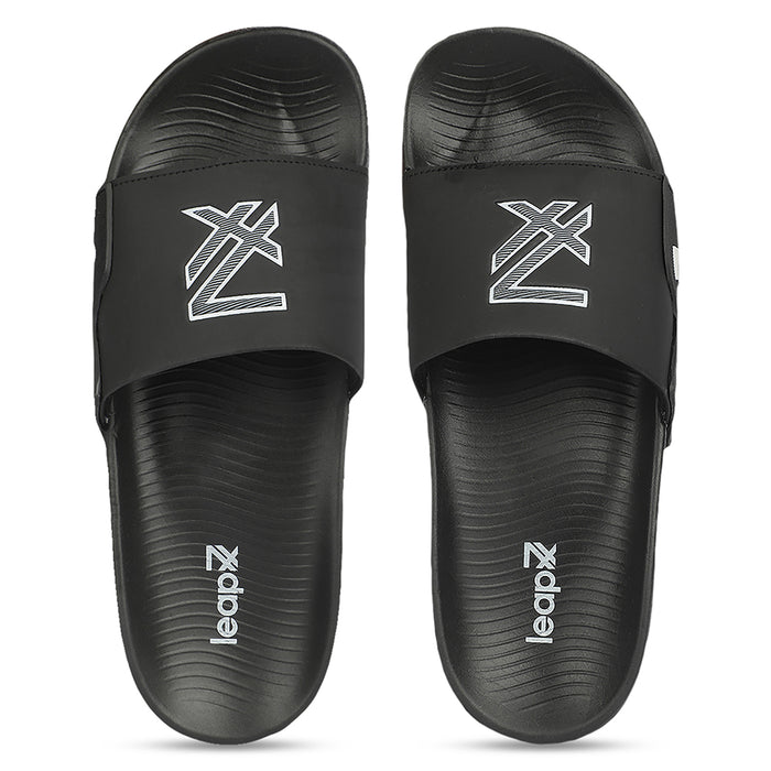 Leap7x NITWALK-5 Black Casual Slip on Sliders for Men by Liberty