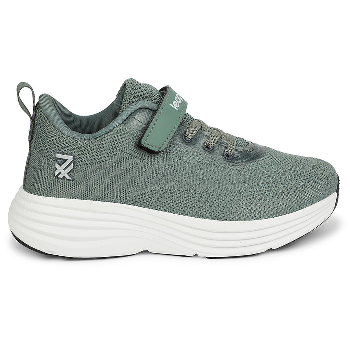 Leap7X Olive Green Sports Non Lacing Walking Shoes For Kids Cover 04 By Liberty
