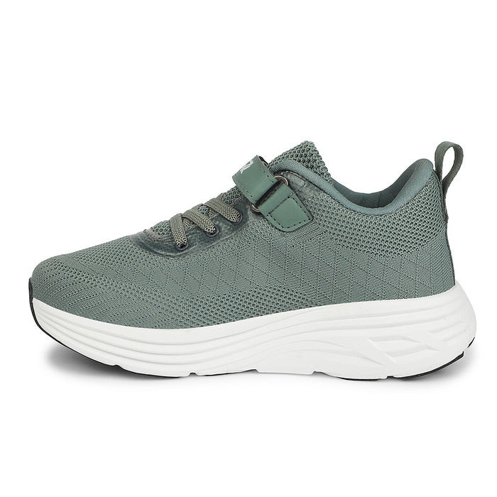 Leap7X Olive Green Sports Non Lacing Walking Shoes For Kids Cover 04 By Liberty