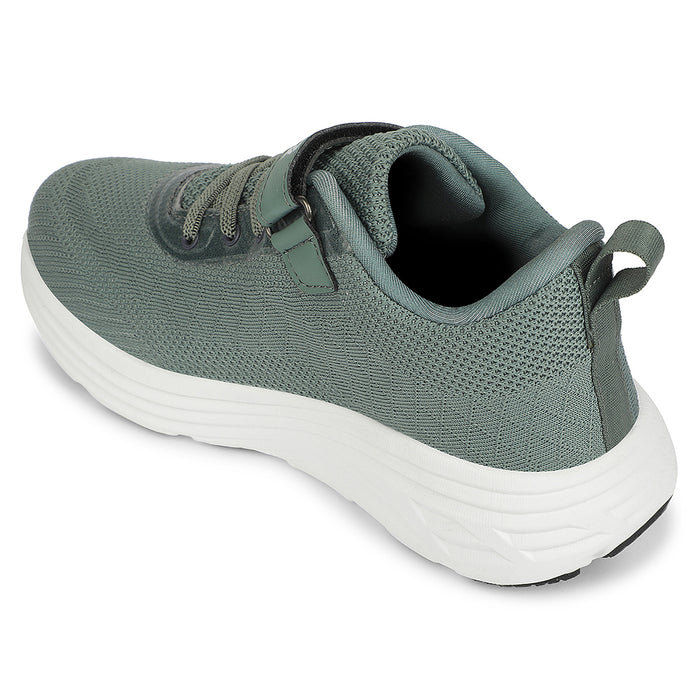 Leap7X Olive Green Sports Non Lacing Walking Shoes For Kids Cover 04 By Liberty