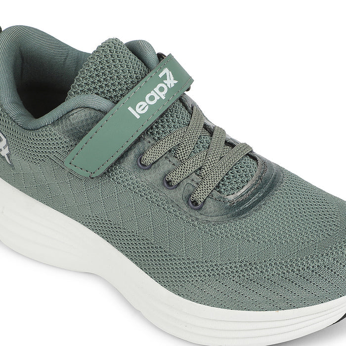 Leap7X Olive Green Sports Non Lacing Walking Shoes For Kids Cover 04 By Liberty