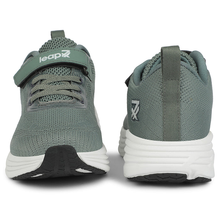Leap7X Olive Green Sports Non Lacing Walking Shoes For Kids Cover 04 By Liberty