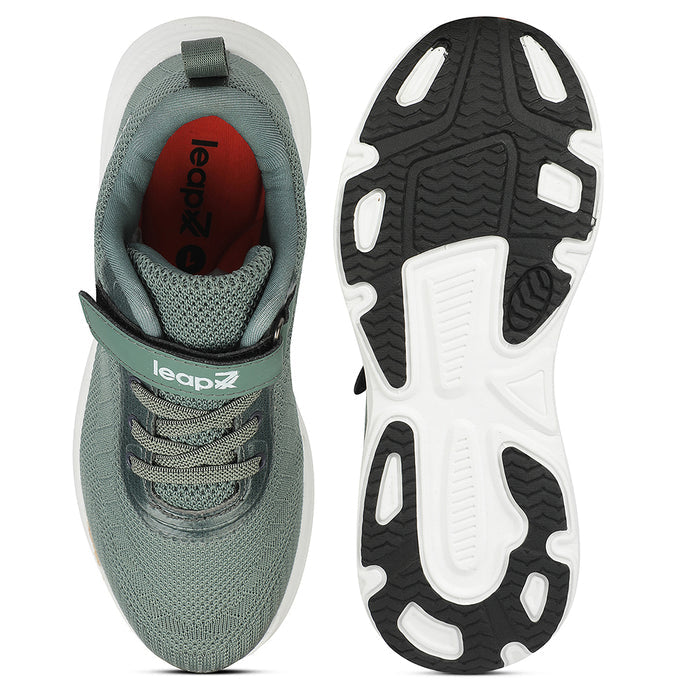 Leap7X Olive Green Sports Non Lacing Walking Shoes For Kids Cover 04 By Liberty