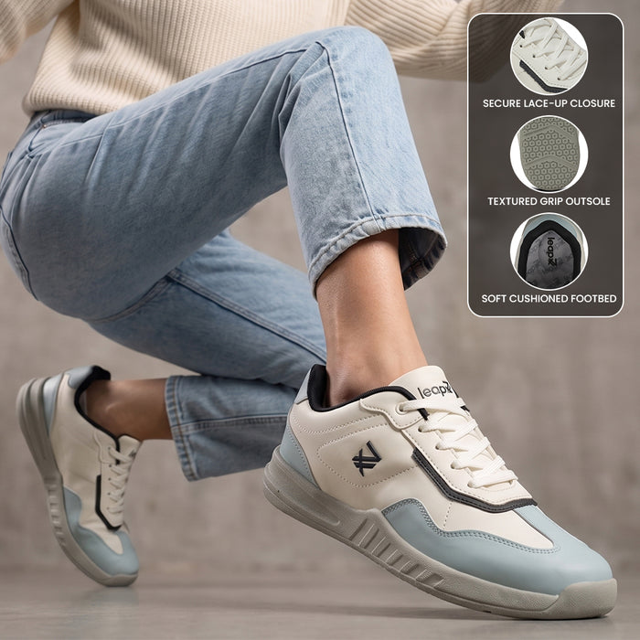 Leap7x Sky Blue Casual Lacing Sneakers For Women ACTO229E By Liberty