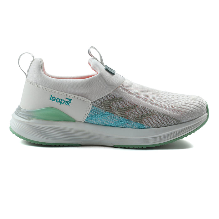 Leap7x White Non Lacing Sports Walking Shoes For Women AHANA
