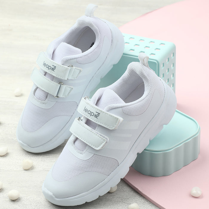 Leap7x White Non Lacing Uniform School Shoes For Kids TRIVSKO-2E By Liberty
