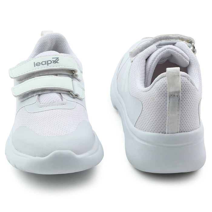 Leap7x White Non Lacing Uniform School Shoes For Kids TRIVSKO-2E By Liberty