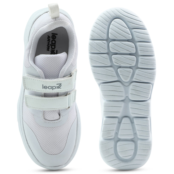 Leap7x White Non Lacing Uniform School Shoes For Kids TRIVSKO-2E By Liberty