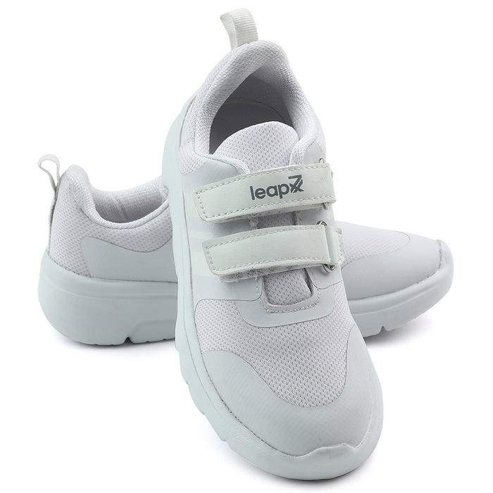 Leap7x White Non Lacing Uniform School Shoes For Kids TRIVSKO-2E By Liberty