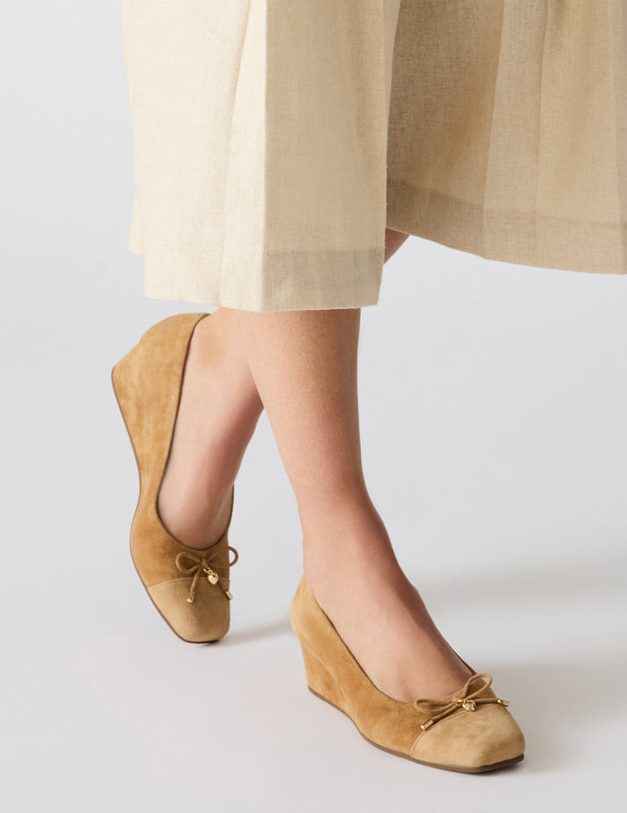 Anne Klein Leather Wedge Ballet Flat