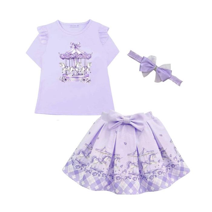 Lilac Carousel Skirt Set & Headband