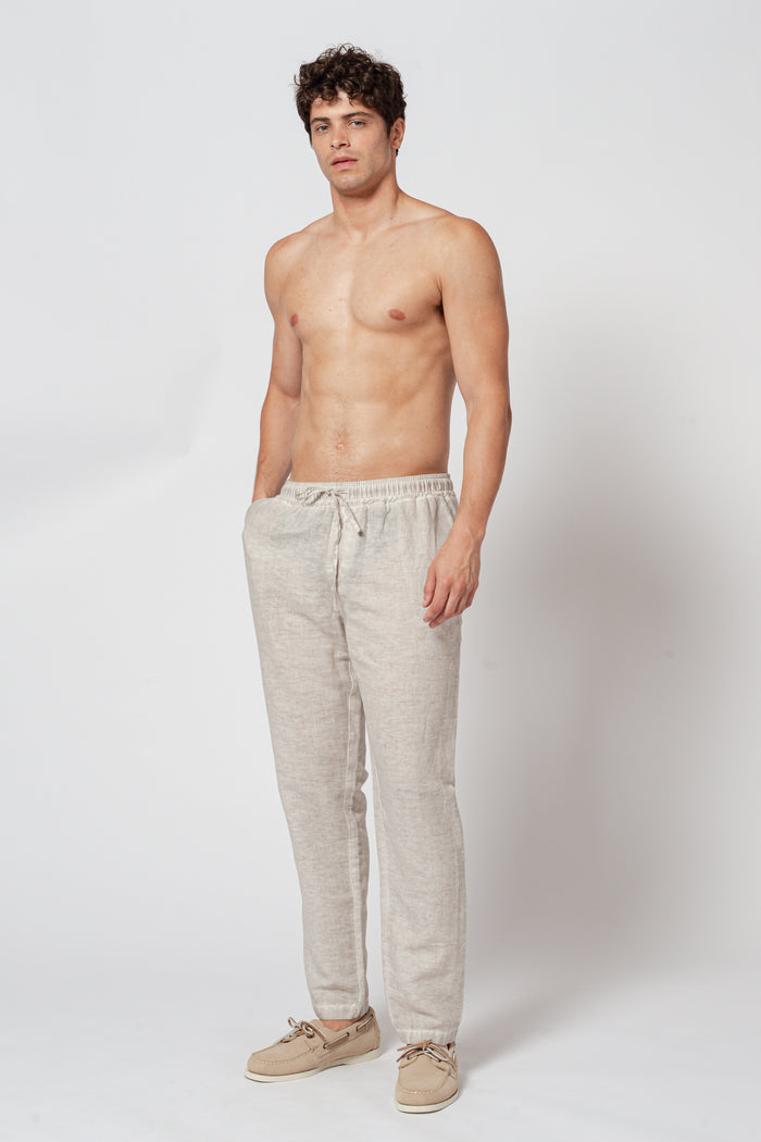 Linen Cotton Blend Pants - Canapa