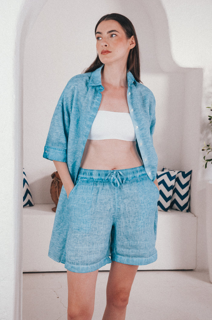 Linen Shorts - Egeo