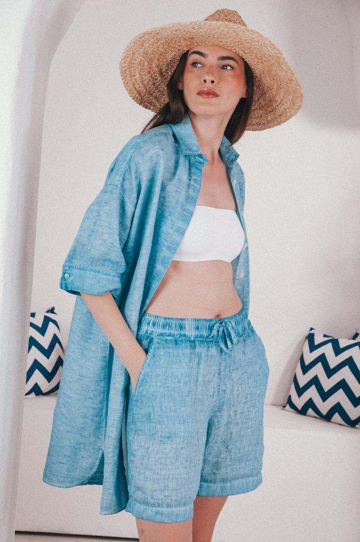 Linen Shorts - Egeo