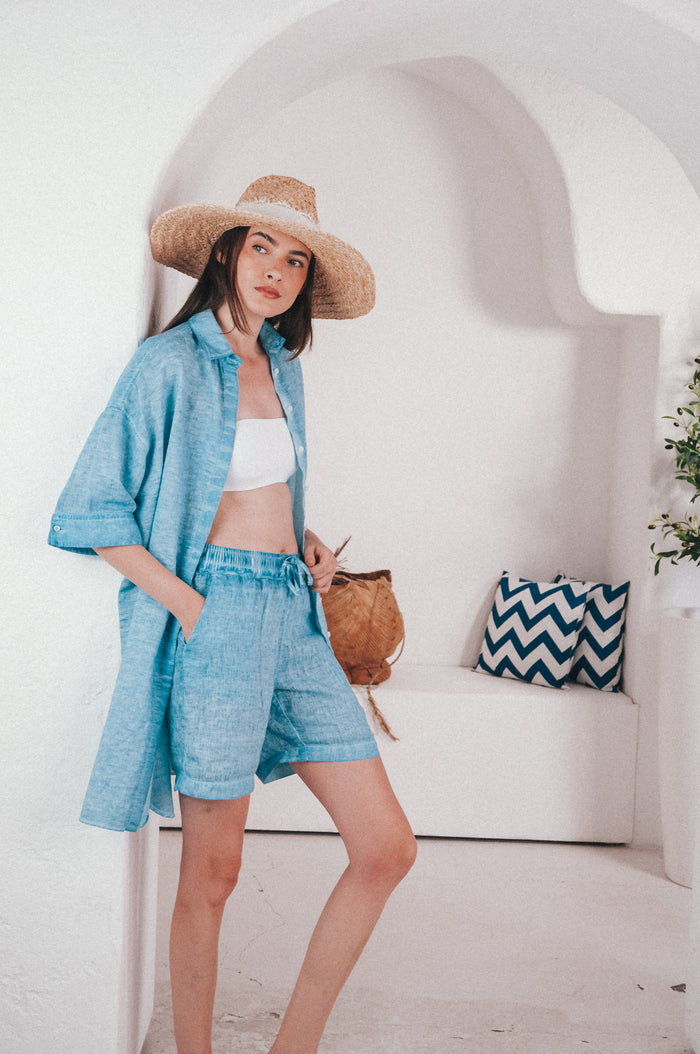 Linen Shorts - Egeo