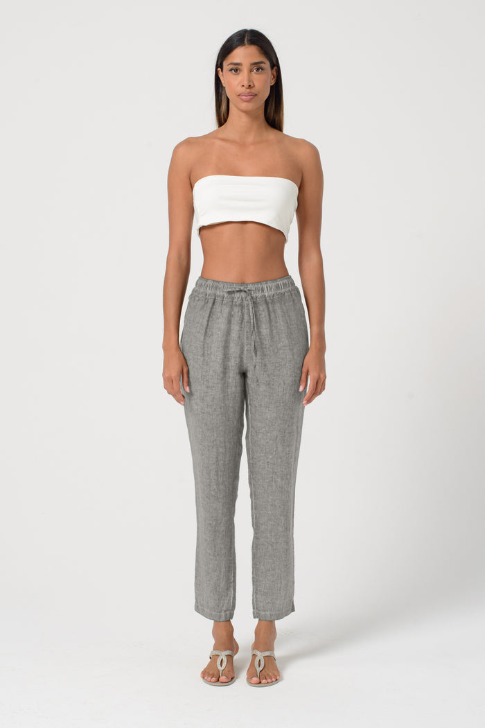 Linen Slacks - Dolphin