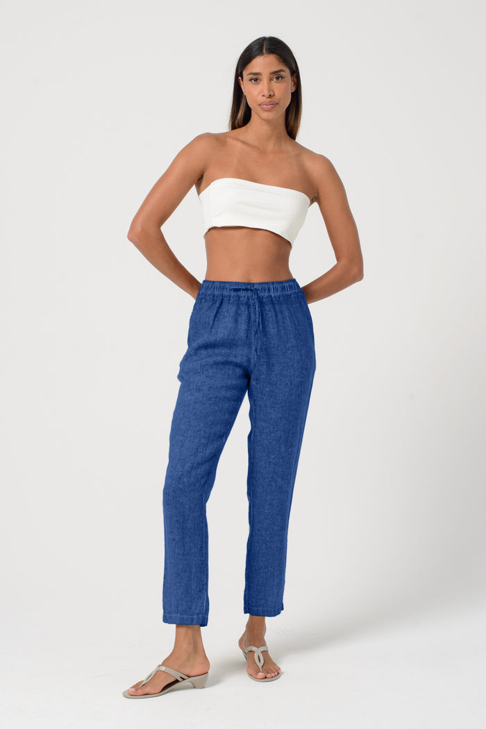 Linen Slacks - Pacific