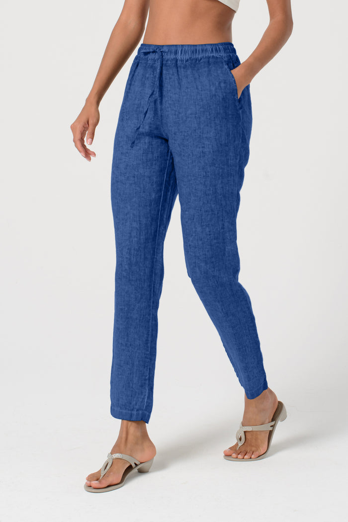 Linen Slacks - Pacific