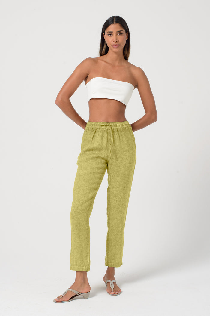 Linen Slacks - Pistacchio