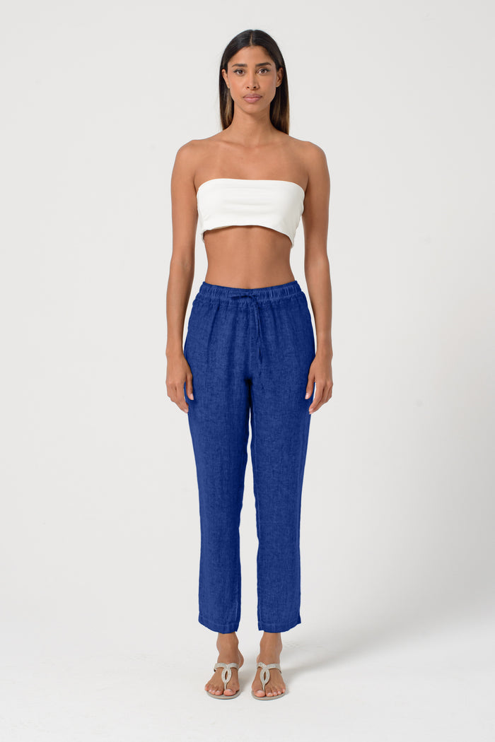 Linen Slacks - Royal