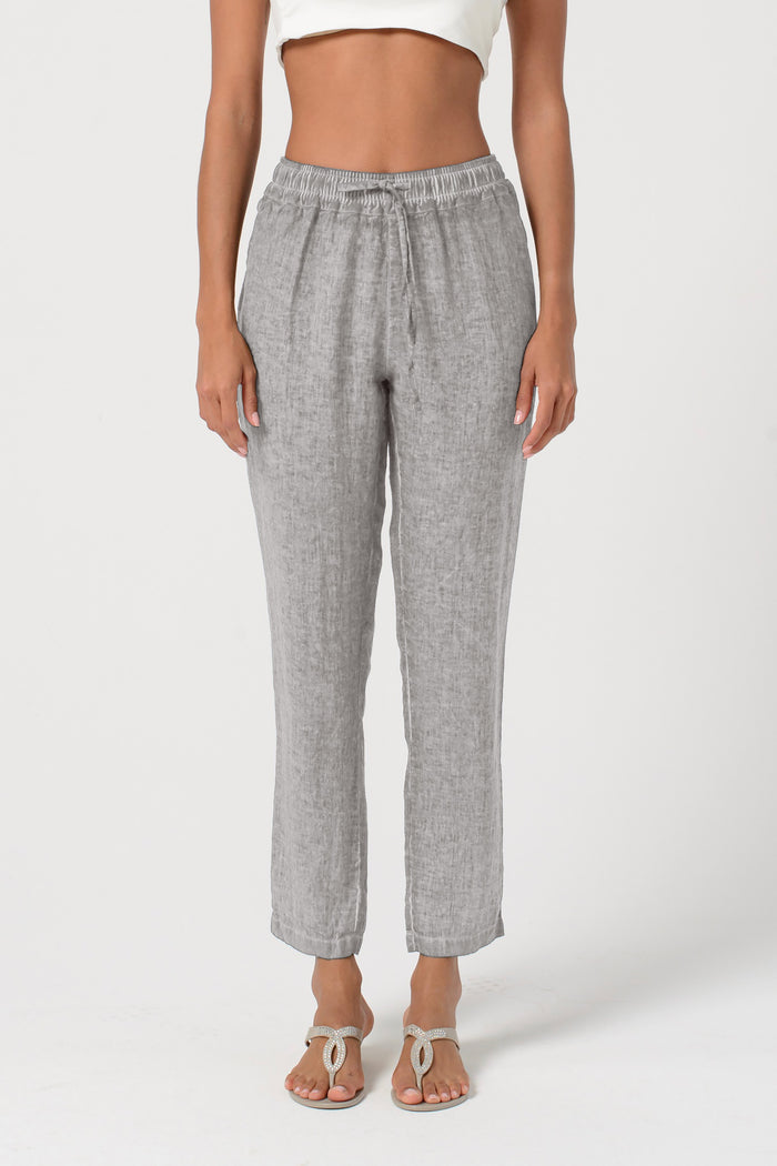 Linen Slacks - Steel