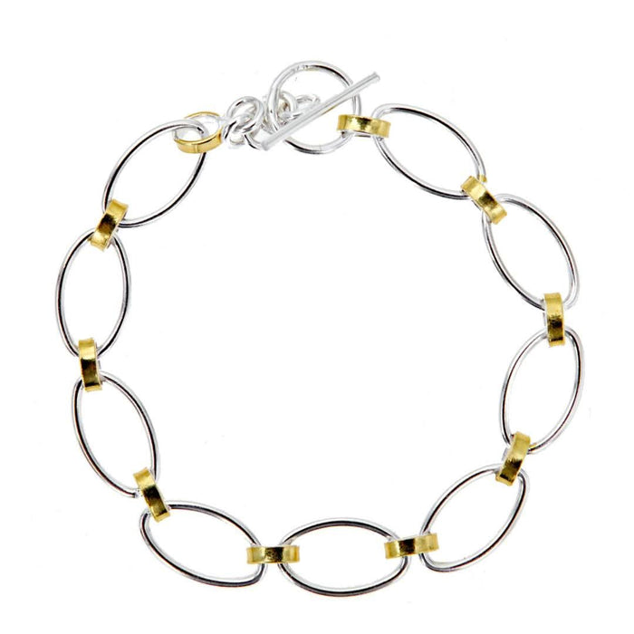 link charm bracelet on a white backgrounds