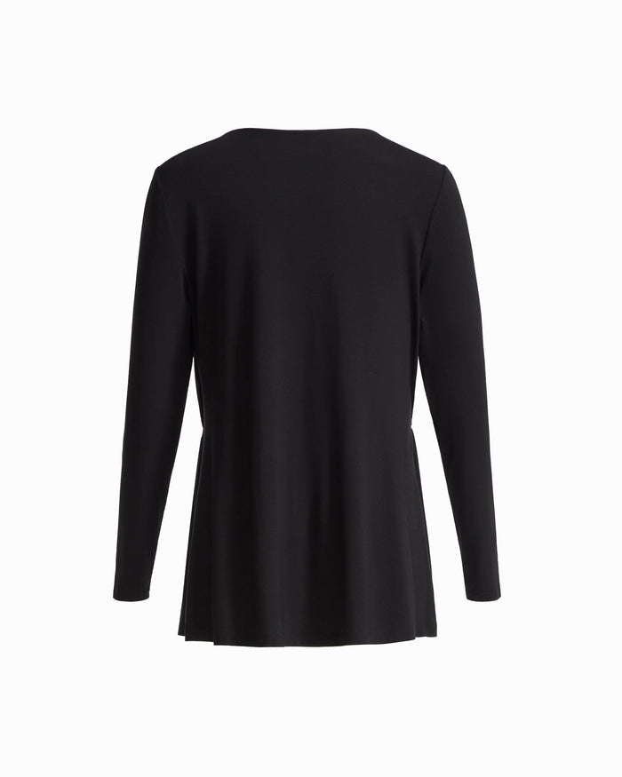 Anne Klein Long Sleeve Boat Neck Elasticated Waist Knit Top