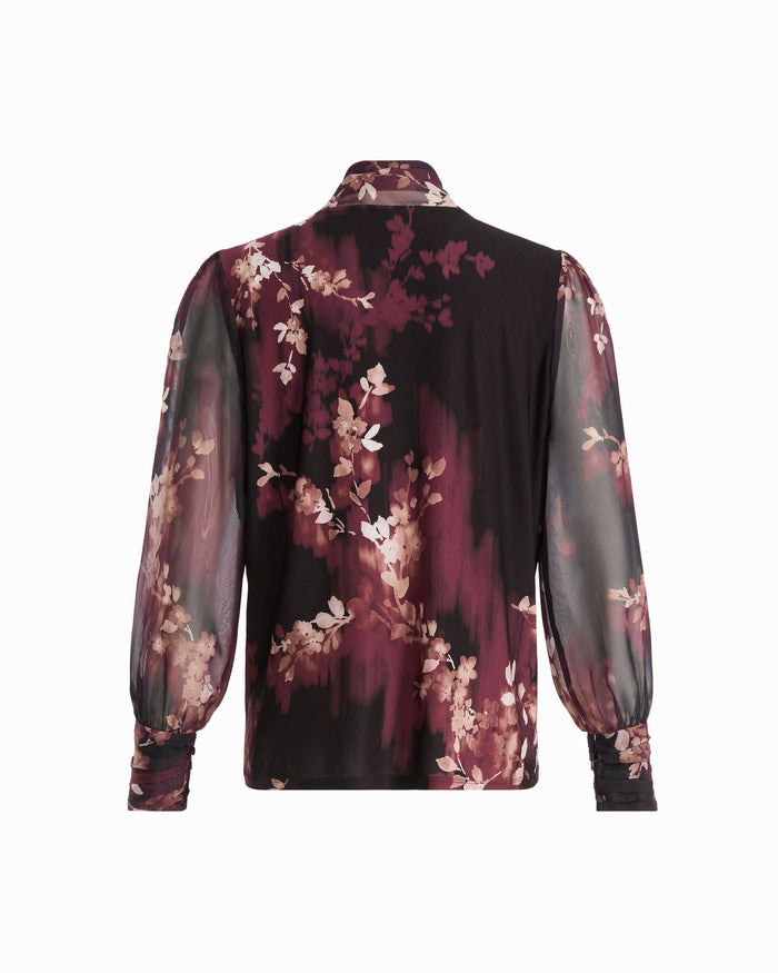 Anne Klein Long Sleeve Bow Tie Top