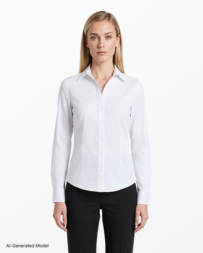 Anne Klein Long Sleeve Button Front Top