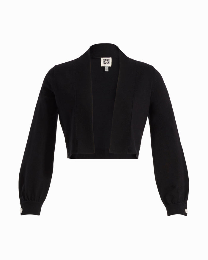 Anne Klein ANNE BLACK MULTI Long Sleeve Cuff Open Shrug
