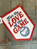 Love of the Game Baseball Felt Camp Flag: Red