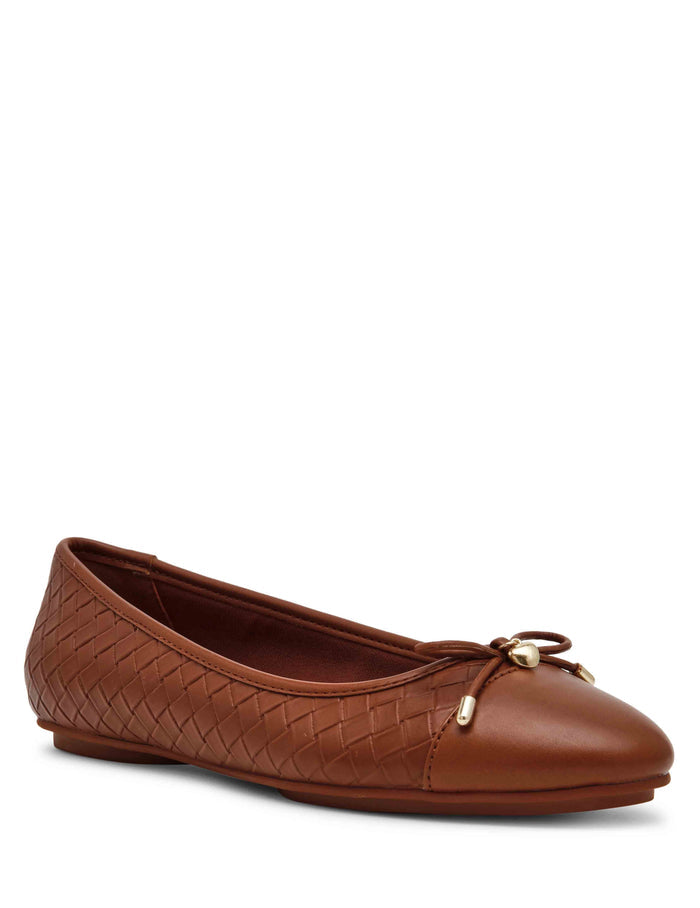 Anne Klein Cognac Luci Wrap Ballet Flat