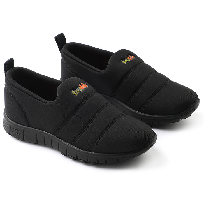 Lucy&Luke Black Sports Non Lacing Walking Shoes For Kids 2123-34 By Liberty
