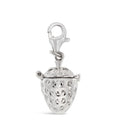 magical silver strawberry charm on a white background