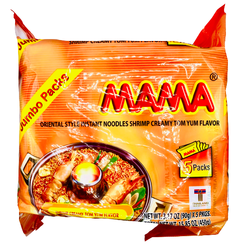 MAMA Instant Noodle Shrimp Creamy Tom Yum Flavor ( မား မား ပု ဇွန် အနှစ် တုံ ယန်း)