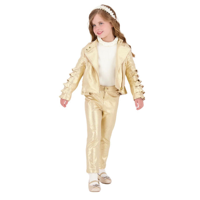 Metallic Gold Jacket and Trouser Set