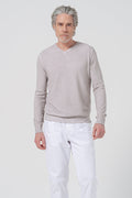 Micro Waffle V-Neck Knit - Canapa