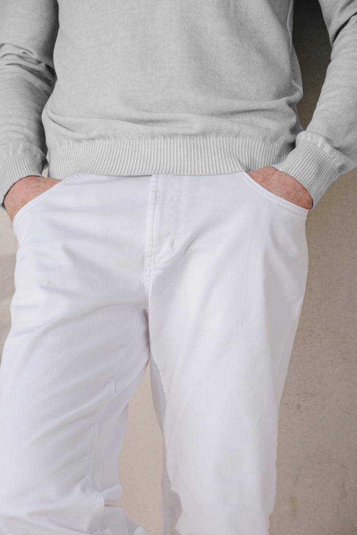 Micro Waffle V-Neck Knit - Marmo